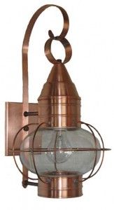 onion wall light - copper with clear glass